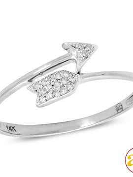 14KW 0.10CTW DIAMOND ARROW RING