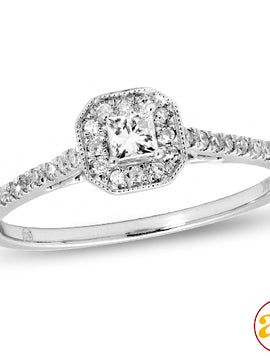 14KW 0.35CTW DIAMOND RING [0.15CT PC CTR]