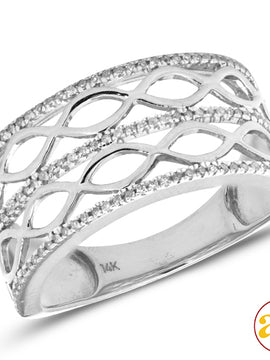 14KW 0.20CTW DIAMOND DESIGNER RING