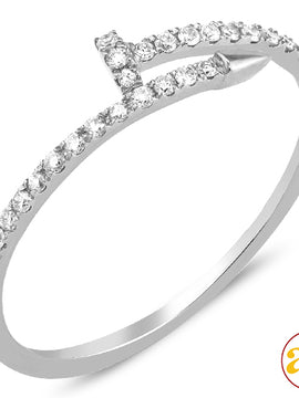 14KW 0.20CTW DIAMOND DESIGNER "NAIL" RING