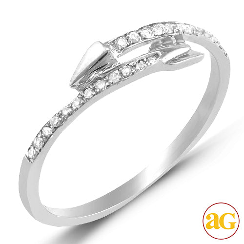 14KW 0.15CTW DIAMOND DESIGNER ARROW RING