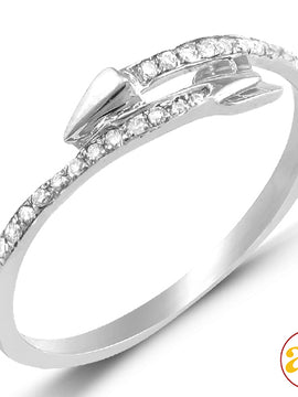 14KW 0.15CTW DIAMOND DESIGNER ARROW RING