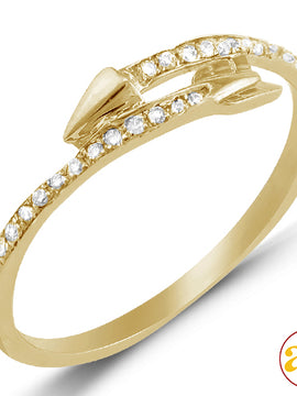 14KY 0.15CTW DIAMOND DESIGNER ARROW RING