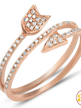 14KR 0.25CTW DIAMOND DESIGNER ARROW RING