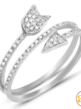 14KW 0.25CTW DIAMOND DESIGNER ARROW RING