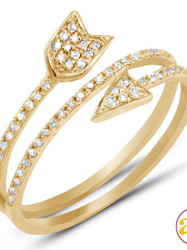 14KY 0.25CTW DIAMOND DESIGNER ARROW RING