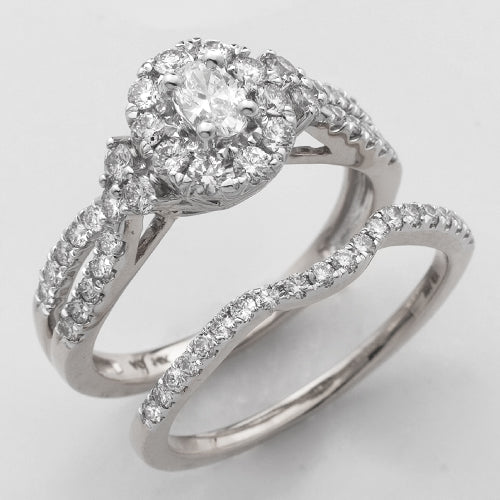 14KW 1.20CTW OVAL DIAMOND BRIDAL SET