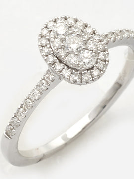 14KW 0.40CTW DIAMOND OVAL CLUSTER RING