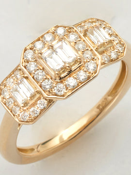 14KY 0.55CTW BAGUETTE DIAMOND 3-STONE RING