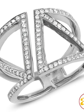 18KW 0.50CTW DIAMOND DESIGNER RING