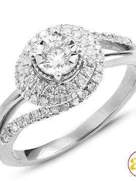 14KW 0.55CTW DIAMOND ILLUSION SET RING [0.15CT CEN