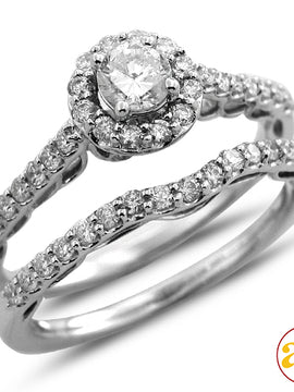 14KW 1.10CTW DIAMOND BRIDAL SET [0.35CT CENTER]