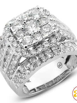 14KW 4.00CTW DIAMOND FLEUR HEAD CLUSTER RING [0.40