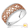 14KW+R 0.35CTW DIAMOND TWO TONE DESIGNER RING