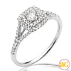 14KW 0.50CTW DIAMOND BRIDAL RING WITH DOUBLE SQUAR