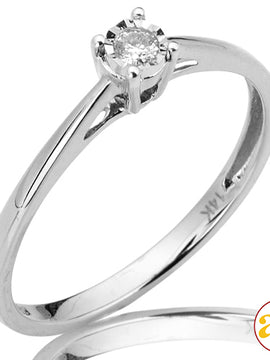 14KW 0.05CTW DIAMOND ILLUSION SET PROMISE RING