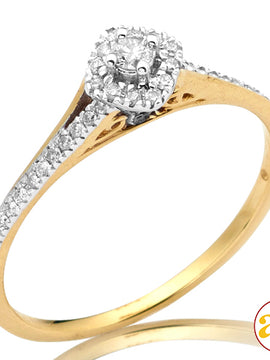 14KY 0.25CTW DIAMOND KITE SHAPE PROMISE RING