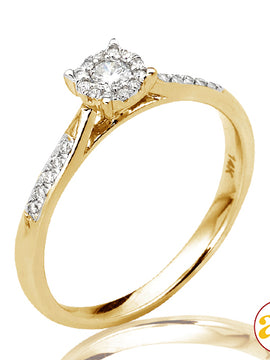 14KY 0.25CTW FLUER DIAMOND PROMISE RING