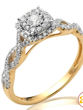 14KY 0.45CTW DIAMOND BRIDAL RING WITH HALO