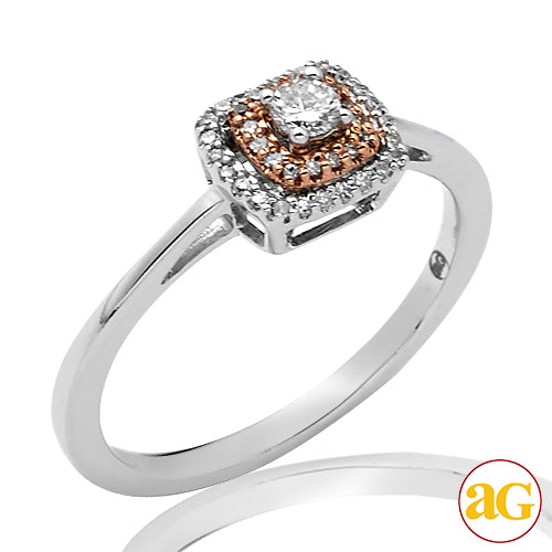 14KW+R 0.25CTW DIAMOND BRIDAL RING