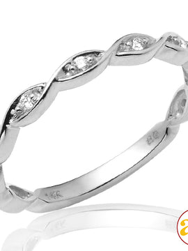 14KW 0.10CTW DIAMOND FANCY STACKABLE BAND