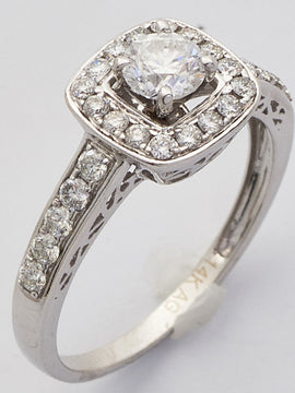 14KW 1.00CTW DIAMOND BRIDAL RING WITH SQUARE CHANN