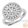 14KW 1.00CTW DIAMOND FANCY ROUND HEAD RING - 3-ROW