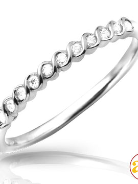 10KW 0.15CTW DIAMOND BEADED STACKABLE BAND