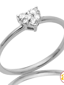 14KW 0.15CTW DIAMOND HEART CLUSTER PROMISE RING