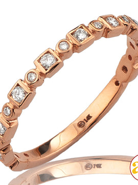 14KR 0.27CTW DIAMOND STACKABLE BAND - BEZEL SET PR