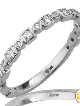 14KW 0.27CTW DIAMOND STACKABLE BAND - BEZEL SET PR