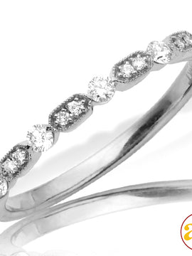 14KW 0.20CTW DIAMOND DESIGNER BAND - 2 STONE/1 STO