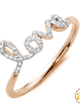 14KR 0.20CTW DIAMOND DESIGNER 'LOVE' RING