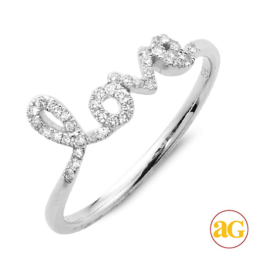 14KW 0.20CTW DIAMOND DESIGNER &apos;LOVE&apos; RING