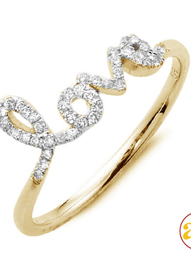 14KY 0.20CTW DIAMOND DESIGNER 'LOVE RING