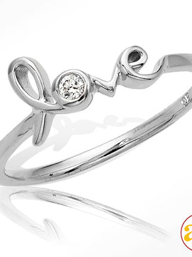 14KW 0.05CTW DIAMOND DESIGNER 'LOVE' RING