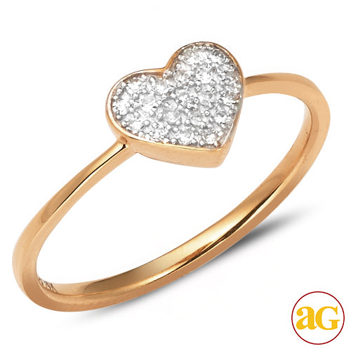 18KR 0.15CTW DIAMOND HEART RING