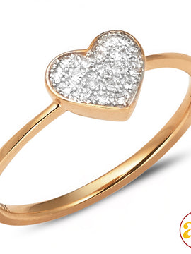 18KR 0.15CTW DIAMOND HEART RING