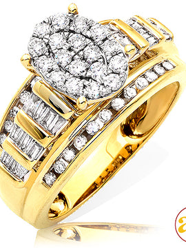 10KY 0.50CTW DIAMOND OVAL SHAPED CINDERELLA RING