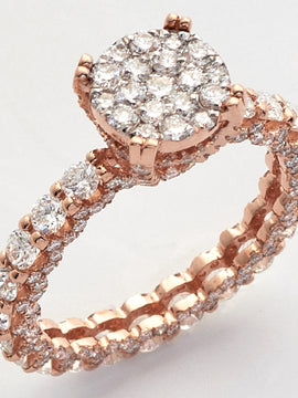 14KR 2.35CTW ROUND CLUSTER DIAMOND RING