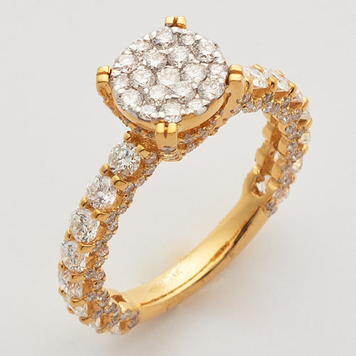 14KY 2.00CTW ROUND CLUSTER DIAMOND RING