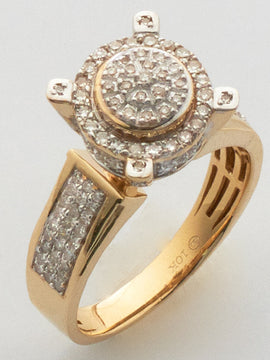 10KY 0.55CTW MICROPAVE DIAMOND ROUND RIST RING