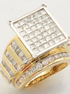 14KY+W 5.35TW PC DIAMOND CINDERELLA RING