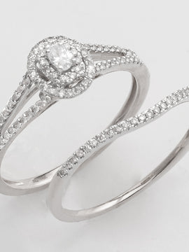 14KW 0.40CTW OVAL DIAMOND BRIDAL SET