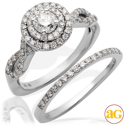 14KW 1.05CTW DIAMOND BRIDAL SET - DOUBLE ROUND