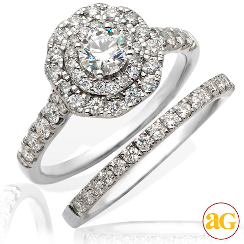 14KW 1.25CTW DIAMOND BRIDAL SET - DOUBLE OCTAGON