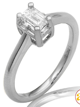 14KW 0.6 CTW EMERALD CUT LADIES  RING