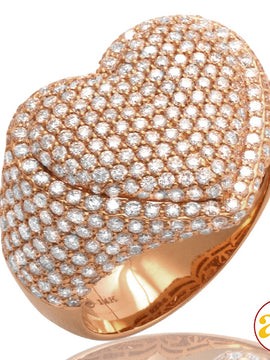 14KR 3.00CTW DIAMOND BUBBLE HEART RING