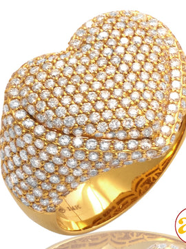 14KY 3.00CTW DIAMOND BUBBLE HEART RING