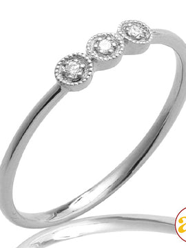 14KW 0.04CTW DIAMOND 3-STONE RING